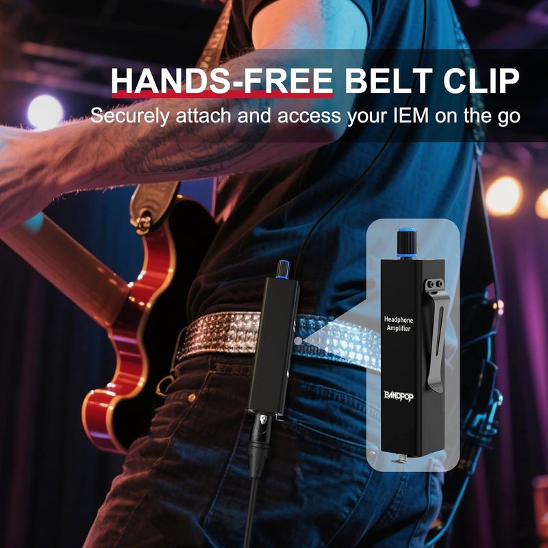 Bandpop مضخم صوت محمول داخل الأذن P2 مع مفتاح مونو/ستيريو، نظام IEM شخصي للموسيقيين، المسرح، والتسجيل - Image 4